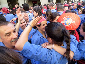 Fires 2017. La Diada Castellera a la plaça del Vi, amb els Marrecs de Salt, els Capgrossos de Mataró i els Minyons de Terrass