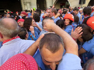Fires 2017. La Diada Castellera a la plaça del Vi, amb els Marrecs de Salt, els Capgrossos de Mataró i els Minyons de Terrass