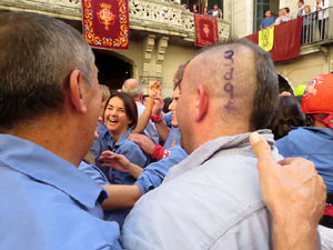 Fires 2017. La Diada Castellera a la plaça del Vi, amb els Marrecs de Salt, els Capgrossos de Mataró i els Minyons de Terrass