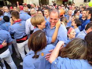 Fires 2017. La Diada Castellera a la plaça del Vi, amb els Marrecs de Salt, els Capgrossos de Mataró i els Minyons de Terrass