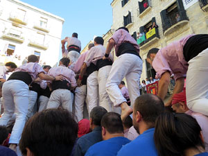 Fires 2017. La Diada Castellera a la plaça del Vi, amb els Marrecs de Salt, els Capgrossos de Mataró i els Minyons de Terrass
