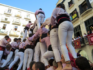 Fires 2017. La Diada Castellera a la plaça del Vi, amb els Marrecs de Salt, els Capgrossos de Mataró i els Minyons de Terrass