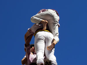 Fires 2017. La Diada Castellera a la plaça del Vi, amb els Marrecs de Salt, els Capgrossos de Mataró i els Minyons de Terrass