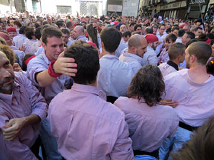 Fires 2017. La Diada Castellera a la plaça del Vi, amb els Marrecs de Salt, els Capgrossos de Mataró i els Minyons de Terrass