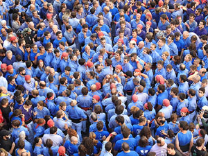 Fires 2017. La Diada Castellera a la plaça del Vi, amb els Marrecs de Salt, els Capgrossos de Mataró i els Minyons de Terrass