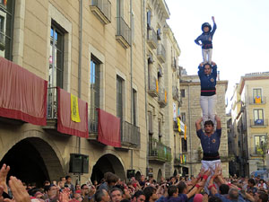 Fires 2017. La Diada Castellera a la plaça del Vi, amb els Marrecs de Salt, els Capgrossos de Mataró i els Minyons de Terrass