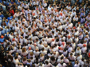 Fires 2017. La Diada Castellera a la plaça del Vi, amb els Marrecs de Salt, els Capgrossos de Mataró i els Minyons de Terrass