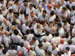 Fires 2017. La Diada Castellera a la plaça del Vi, amb els Marrecs de Salt, els Capgrossos de Mataró i els Minyons de Terrass