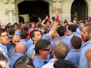 Fires 2017. La Diada Castellera a la plaça del Vi, amb els Marrecs de Salt, els Capgrossos de Mataró i els Minyons de Terrass
