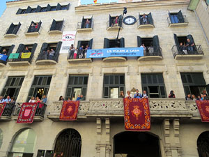Fires 2017. La Diada Castellera a la plaça del Vi, amb els Marrecs de Salt, els Capgrossos de Mataró i els Minyons de Terrass