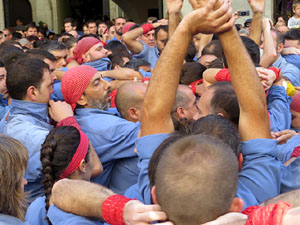 Fires 2017. La Diada Castellera a la plaça del Vi, amb els Marrecs de Salt, els Capgrossos de Mataró i els Minyons de Terrass