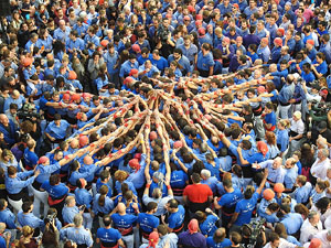 Fires 2017. La Diada Castellera a la plaça del Vi, amb els Marrecs de Salt, els Capgrossos de Mataró i els Minyons de Terrass