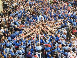 Fires 2017. La Diada Castellera a la plaça del Vi, amb els Marrecs de Salt, els Capgrossos de Mataró i els Minyons de Terrass