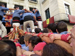 Fires 2017. La Diada Castellera a la plaça del Vi, amb els Marrecs de Salt, els Capgrossos de Mataró i els Minyons de Terrass