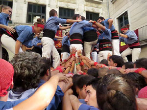 Fires 2017. La Diada Castellera a la plaça del Vi, amb els Marrecs de Salt, els Capgrossos de Mataró i els Minyons de Terrass