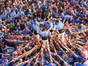 Fires 2017. La Diada Castellera a la plaça del Vi, amb els Marrecs de Salt, els Capgrossos de Mataró i els Minyons de Terrass