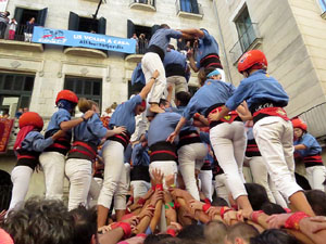 Fires 2017. La Diada Castellera a la plaça del Vi, amb els Marrecs de Salt, els Capgrossos de Mataró i els Minyons de Terrass