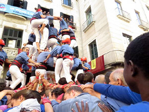 Fires 2017. La Diada Castellera a la plaça del Vi, amb els Marrecs de Salt, els Capgrossos de Mataró i els Minyons de Terrass