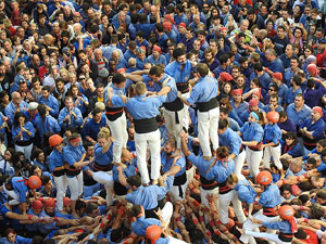 Fires 2017. La Diada Castellera a la plaça del Vi, amb els Marrecs de Salt, els Capgrossos de Mataró i els Minyons de Terrass