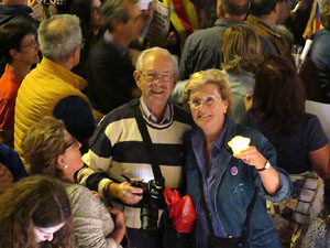 Concentració a la plaça de la Constitució en protesta per l'empresonament de Cuixart i Sánchez