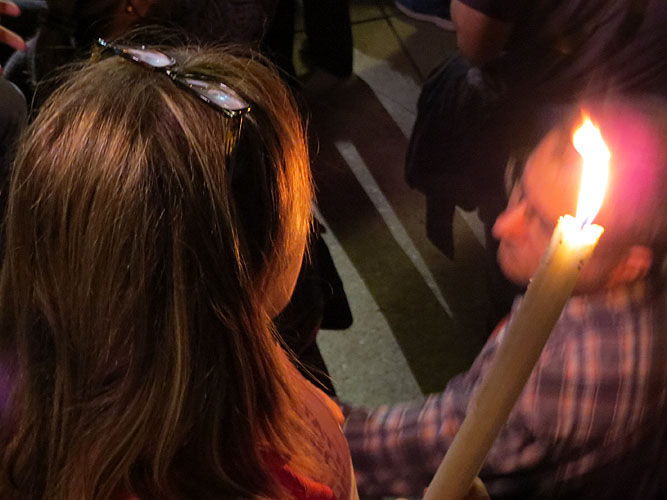 Concentració a la plaça de la Constitució en protesta per l'empresonament de Cuixart i Sánchez