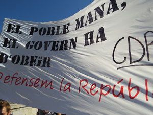 Concentraci&oacute; a la pla&ccedil;a del Vi i manifestaci&oacute; 'Cap pas enrere'