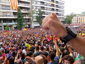 Manifestaci&oacute; 'Els col&middot;legis, sempre nostres!' davant la seu de la Generalitat de Catalunya