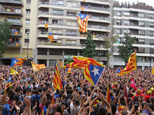 Manifestaci&oacute; 'Els col&middot;legis, sempre nostres!' davant la seu de la Generalitat de Catalunya