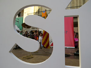 Marat&oacute; per la democr&agrave;cia. Concentraci&oacute; i parlaments a la pla&ccedil;a del Vi