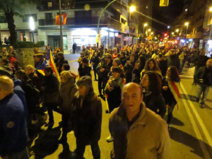 Vaga general 8 de novembre. Tall de les vies del TGV a Girona