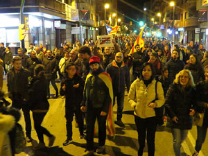 Vaga general 8 de novembre. Tall de les vies del TGV a Girona
