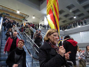 Vaga general 8 de novembre. Tall de les vies del TGV a Girona