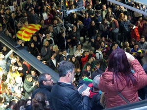Vaga general 8 de novembre. Tall de les vies del TGV a Girona