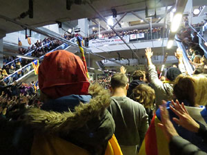 Vaga general 8 de novembre. Tall de les vies del TGV a Girona