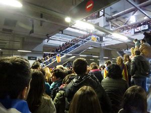 Vaga general 8 de novembre. Tall de les vies del TGV a Girona