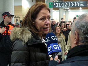 Vaga general 8 de novembre. Tall de les vies del TGV a Girona
