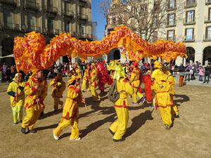 Celebraci&oacute; de l'any nou xin&egrave;s, el 4716, any del Gos, a Girona