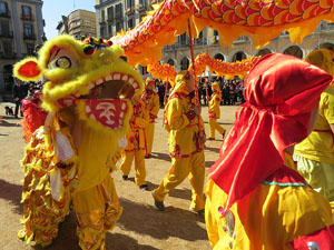 Celebraci&oacute; de l'any nou xin&egrave;s, el 4716, any del Gos, a Girona