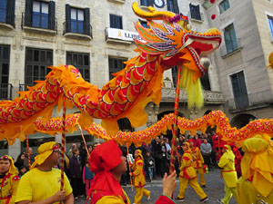 Celebraci&oacute; de l'any nou xin&egrave;s, el 4716, any del Gos, a Girona