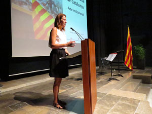 Diada Nacional 2017. Acte institucional a l'Auditori Josep Irla, amb parlaments de Marta Madrenas, Fermí Santamaria i Dolors Bassa