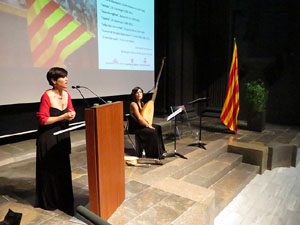 Diada Nacional 2017. Acte institucional a l'Auditori Josep Irla, amb parlaments de Marta Madrenas, Fermí Santamaria i Dolors Bassa