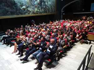 Diada Nacional 2017. Acte institucional a l'Auditori Josep Irla, amb parlaments de Marta Madrenas, Ferm&iacute; Santamaria i Dolors Bassa