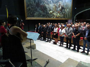 Diada Nacional 2017. Acte institucional a l'Auditori Josep Irla, amb parlaments de Marta Madrenas, Ferm&iacute; Santamaria i Dolors Bassa
