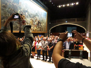 Diada Nacional 2017. Acte institucional a l'Auditori Josep Irla, amb parlaments de Marta Madrenas, Ferm&iacute; Santamaria i Dolors Bassa