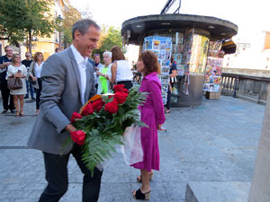 Diada Nacional 2017. Homenatge floral a Carles Rahola a la Rambla de la Llibertat