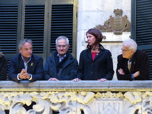 Setmana Santa 2018 a Girona. Sortida dels Manaies per lliurar el Penó