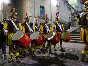 Setmana Santa 2018 a Girona. Sortida dels Manaies per lliurar el Penó