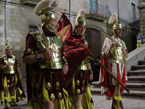 Setmana Santa 2018 a Girona. Sortida dels Manaies per lliurar el Penó