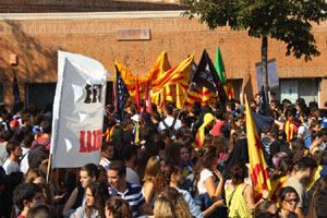 Concentraci&oacute; per la llibertat dels presos pol&iacute;tics a la pla&ccedil;a del Vi