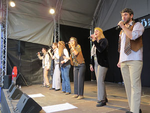 Festival A Capella 2018. Actuaci&oacute; de les Anxovetes & The Hanfris Quartet a la pla&ccedil;a de la Independ&egrave;ncia